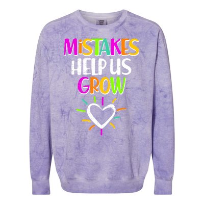 Mistakes Helps Us Grow Colorblast Crewneck Sweatshirt