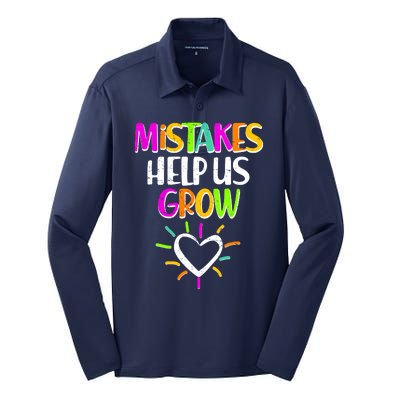 Mistakes Helps Us Grow Silk Touch Performance Long Sleeve Polo