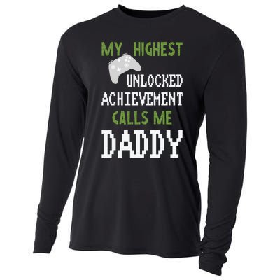 My Highest Unlocked Achievement Calls Me Daddy Fathers Day Cooling Performance Long Sleeve Crew