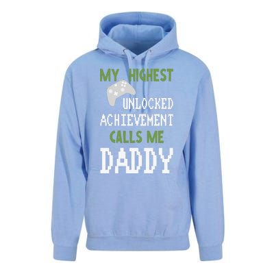 My Highest Unlocked Achievement Calls Me Daddy Fathers Day Unisex Surf Hoodie