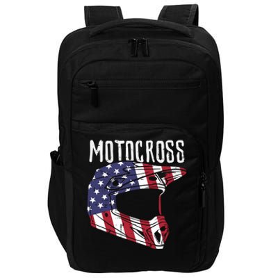 Motocross Helmet Us Flag Dirt Bike Patriot Biker Boy Impact Tech Backpack