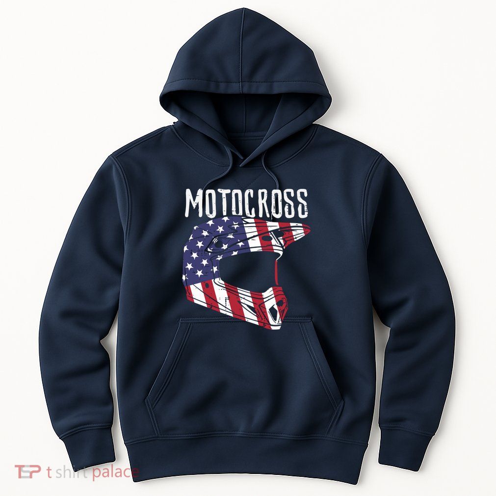 Motocross Helmet Us Flag Dirt Bike Patriot Biker Boy Hoodie
