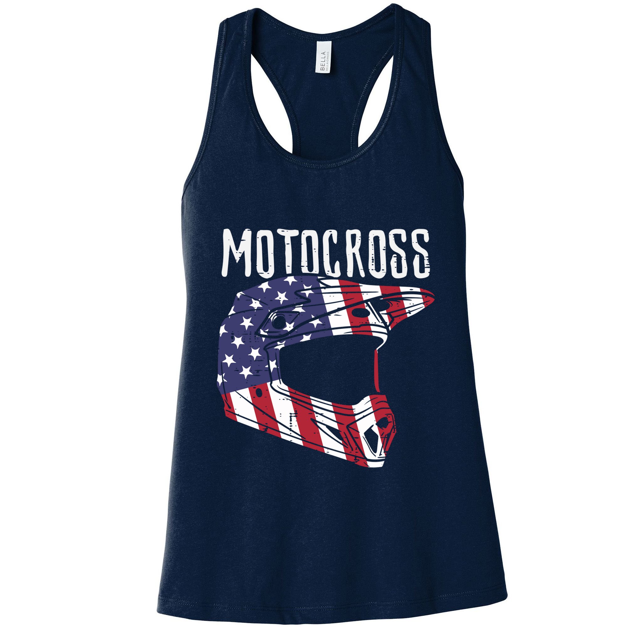 Motocross Helmet Us Flag Dirt Bike Patriot Biker Boy Womens Tank Top
