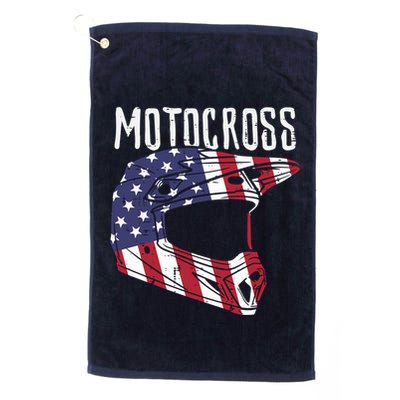 Motocross Helmet Us Flag Dirt Bike Patriot Biker Boy Golf Towel