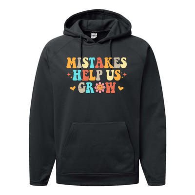 Mistakes Help Us Grow Positive Quote Performance Fleece Hoodie