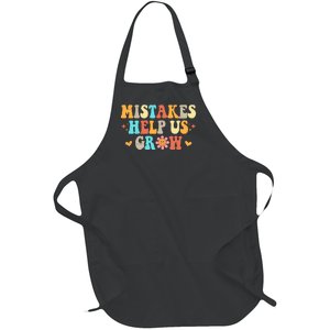 Mistakes Help Us Grow Positive Quote Full-Length Apron With Pockets