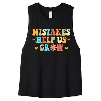 Mistakes Help Us Grow Positive Quote Women's Racerback Cropped Tank