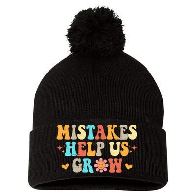 Mistakes Help Us Grow Positive Quote Pom Pom 12in Knit Beanie