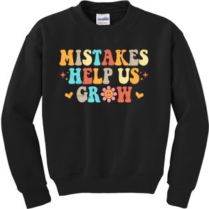 Mistakes Help Us Grow Positive Quote Kids Sweatshirt