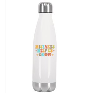 Mistakes Help Us Grow Positive Quote Stainless Steel Insulated Water Bottle