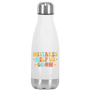 Mistakes Help Us Grow Positive Quote Stainless Steel Insulated Water Bottle