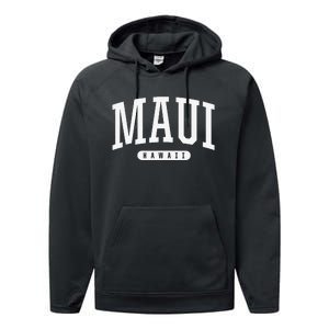 Maui Hawaii University College Sports Style HI Tee Performance Fleece Hoodie