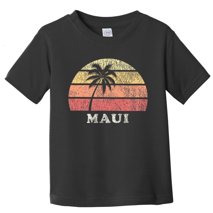 Maui HI Vintage 70s Retro Throwback Design Toddler T-Shirt