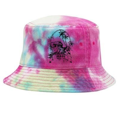 Maui Hawaii Vintage Retro Throwback Classic Vacation Tie-Dyed Bucket Hat