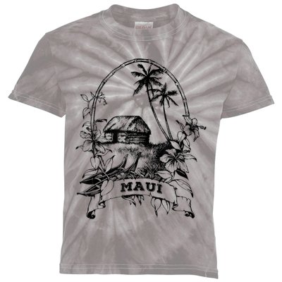 Maui Hawaii Vintage Retro Throwback Classic Vacation Kids Tie-Dye T-Shirt