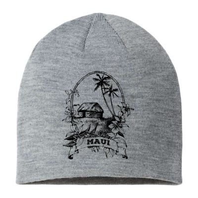 Maui Hawaii Vintage Retro Throwback Classic Vacation Sustainable Beanie