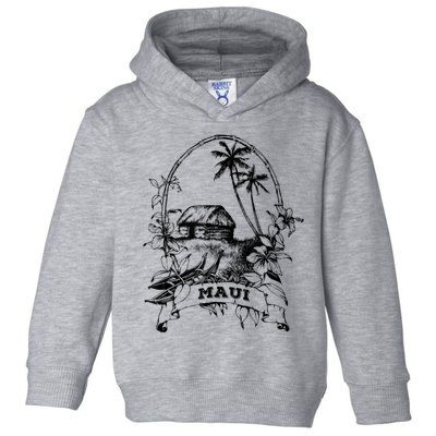 Maui Hawaii Vintage Retro Throwback Classic Vacation Toddler Hoodie