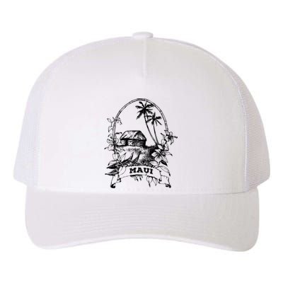 Maui Hawaii Vintage Retro Throwback Classic Vacation Yupoong Adult 5-Panel Trucker Hat