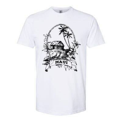 Maui Hawaii Vintage Retro Throwback Classic Vacation Softstyle CVC T-Shirt