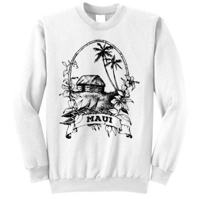 Maui Hawaii Vintage Retro Throwback Classic Vacation Sweatshirt