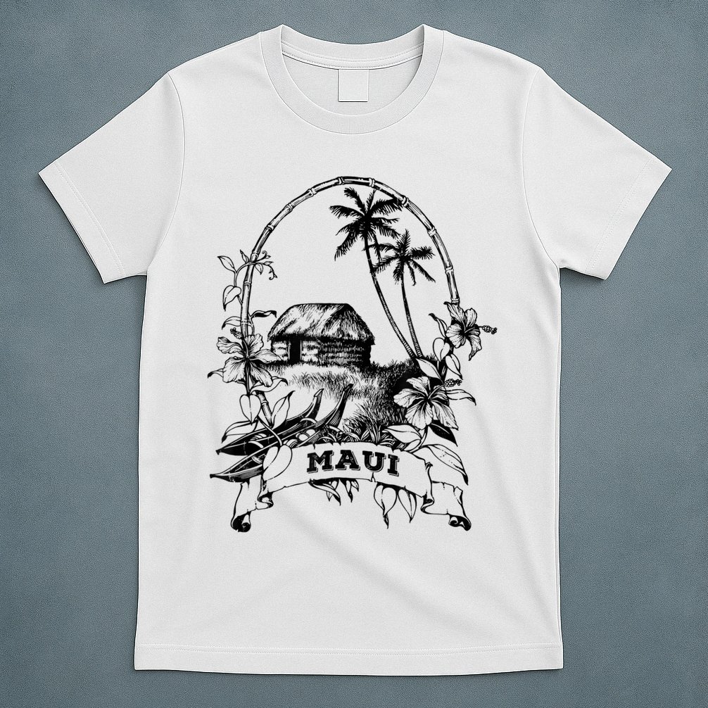 Maui Hawaii Vintage Retro Throwback Classic Vacation T-Shirt