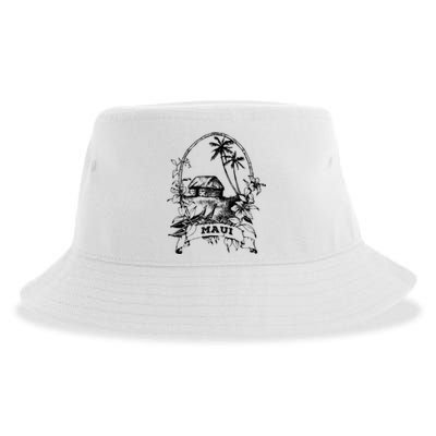 Maui Hawaii Vintage Retro Throwback Classic Vacation Sustainable Bucket Hat