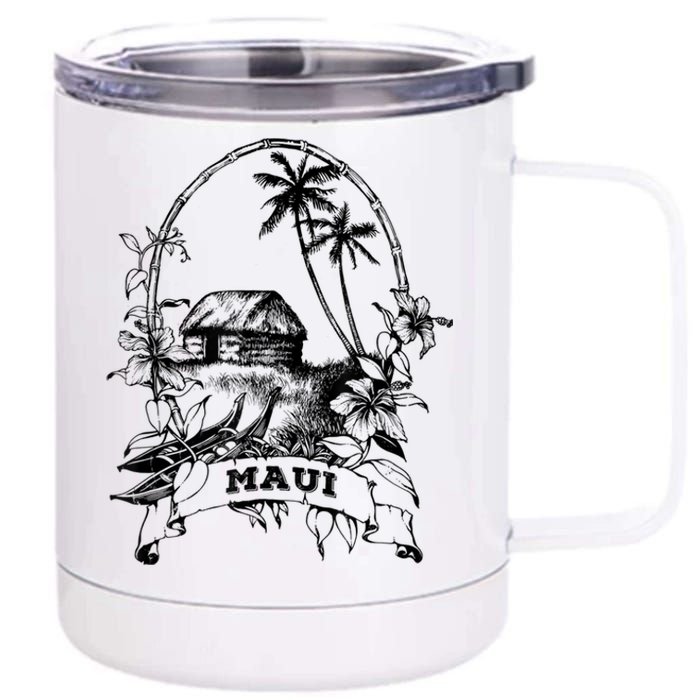 Maui Hawaii Vintage Retro Throwback Classic Vacation 12 oz Stainless Steel Tumbler Cup