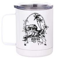 Maui Hawaii Vintage Retro Throwback Classic Vacation 12 oz Stainless Steel Tumbler Cup