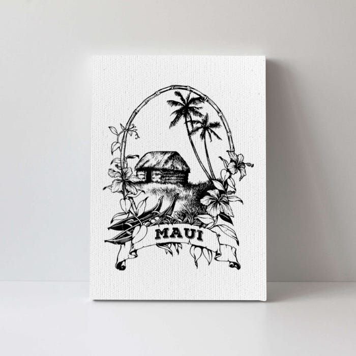 Maui Hawaii Vintage Retro Throwback Classic Vacation Canvas