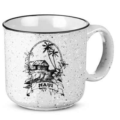 Maui Hawaii Vintage Retro Throwback Classic Vacation 15oz Campfire Ceramic Mug