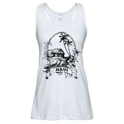 Maui Hawaii Vintage Retro Throwback Classic Vacation Ladies Essential Flowy Tank