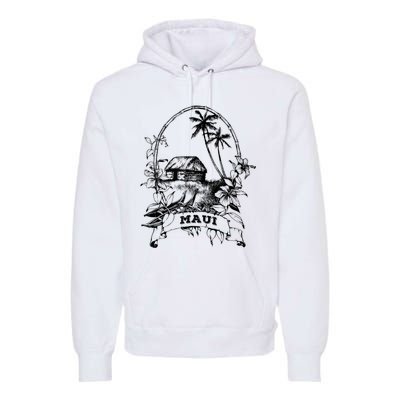 Maui Hawaii Vintage Retro Throwback Classic Vacation Premium Hoodie