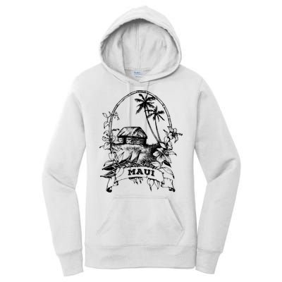 Maui Hawaii Vintage Retro Throwback Classic Vacation Women's Pullover Hoodie