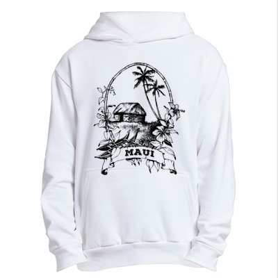 Maui Hawaii Vintage Retro Throwback Classic Vacation Urban Pullover Hoodie