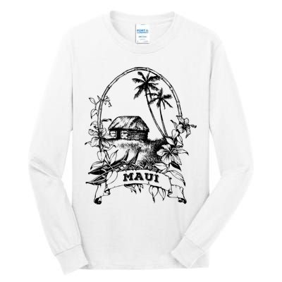 Maui Hawaii Vintage Retro Throwback Classic Vacation Tall Long Sleeve T-Shirt