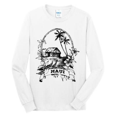 Maui Hawaii Vintage Retro Throwback Classic Vacation Tall Long Sleeve T-Shirt