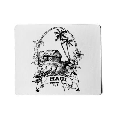 Maui Hawaii Vintage Retro Throwback Classic Vacation Mousepad