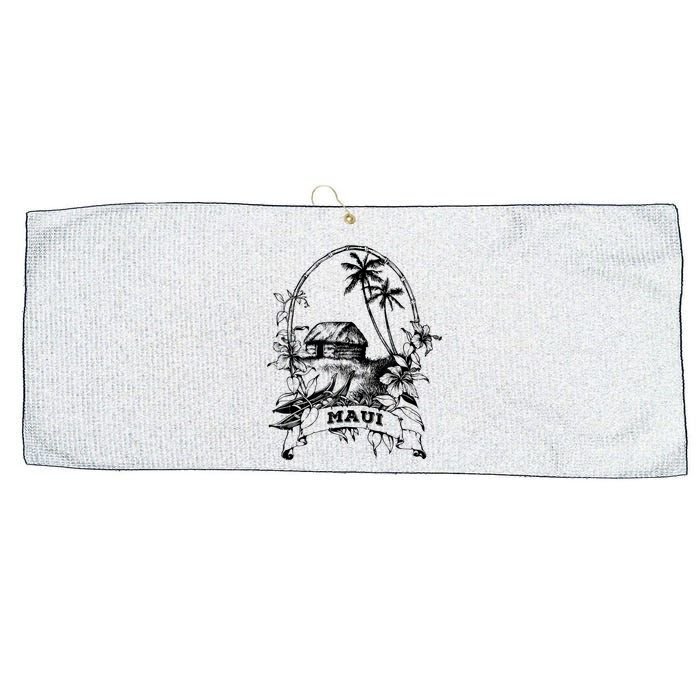 Maui Hawaii Vintage Retro Throwback Classic Vacation Large Microfiber Waffle Golf Towel