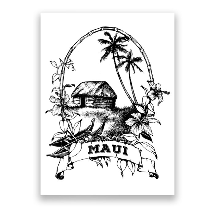 Maui Hawaii Vintage Retro Throwback Classic Vacation Poster