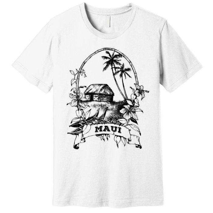 Maui Hawaii Vintage Retro Throwback Classic Vacation Premium T-Shirt