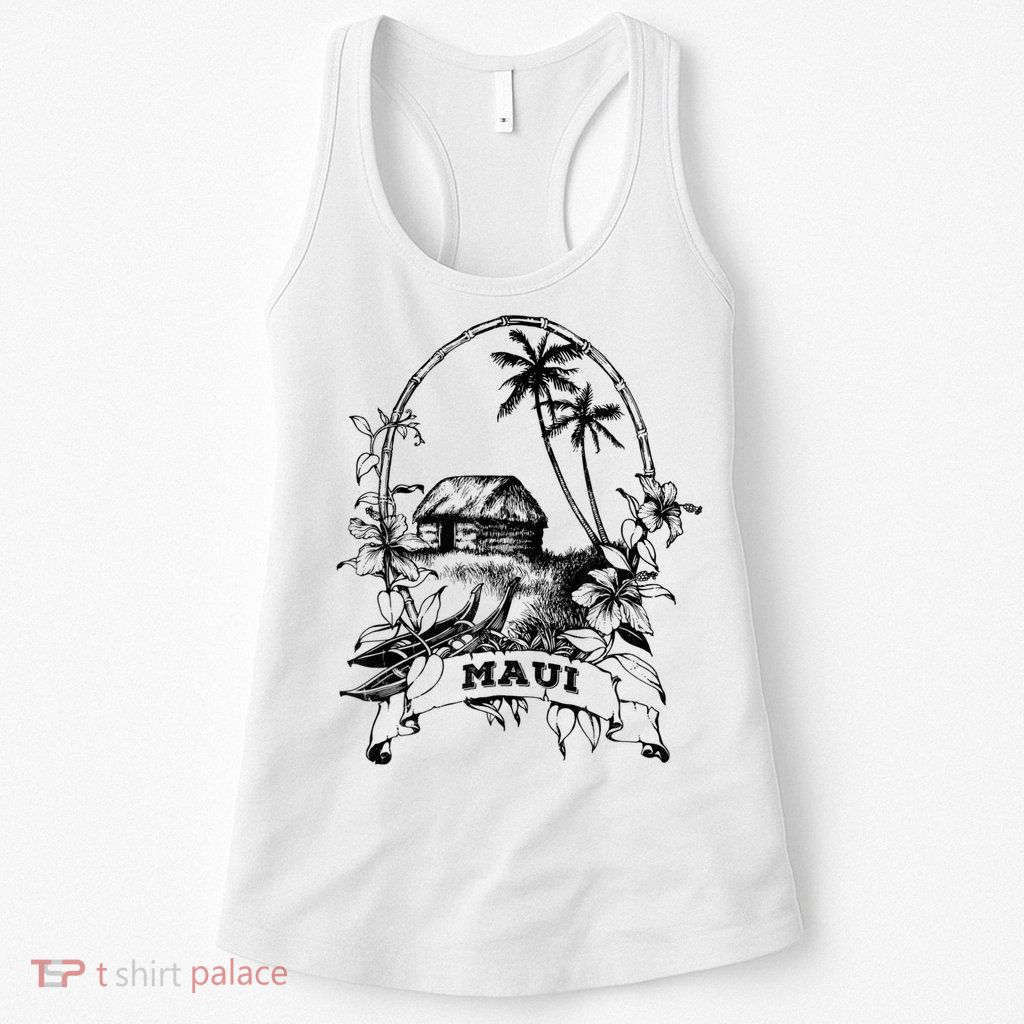Maui Hawaii Vintage Retro Throwback Classic Vacation Womens Tank Top