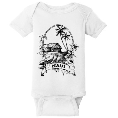 Maui Hawaii Vintage Retro Throwback Classic Vacation Baby Bodysuit