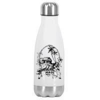 Maui Hawaii Vintage Retro Throwback Classic Vacation Stainless Steel Insulated Water Bottle