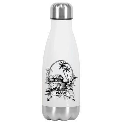 Maui Hawaii Vintage Retro Throwback Classic Vacation Stainless Steel Insulated Water Bottle