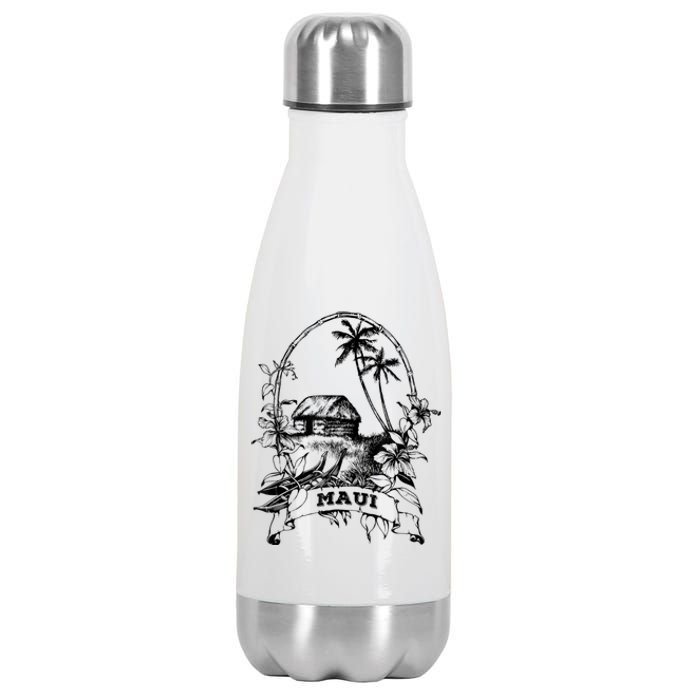 Maui Hawaii Vintage Retro Throwback Classic Vacation Stainless Steel Insulated Water Bottle