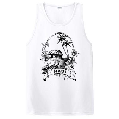 Maui Hawaii Vintage Retro Throwback Classic Vacation PosiCharge Competitor Tank