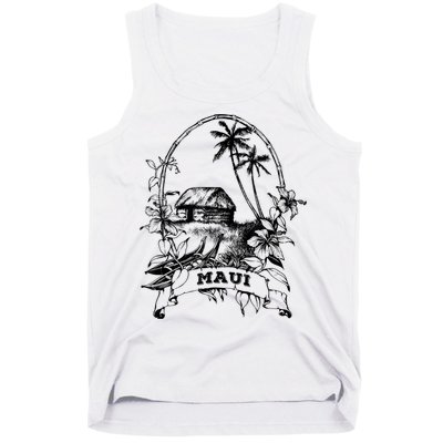 Maui Hawaii Vintage Retro Throwback Classic Vacation Tank Top