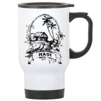 Maui Hawaii Vintage Retro Throwback Classic Vacation Stainless Steel Travel Mug