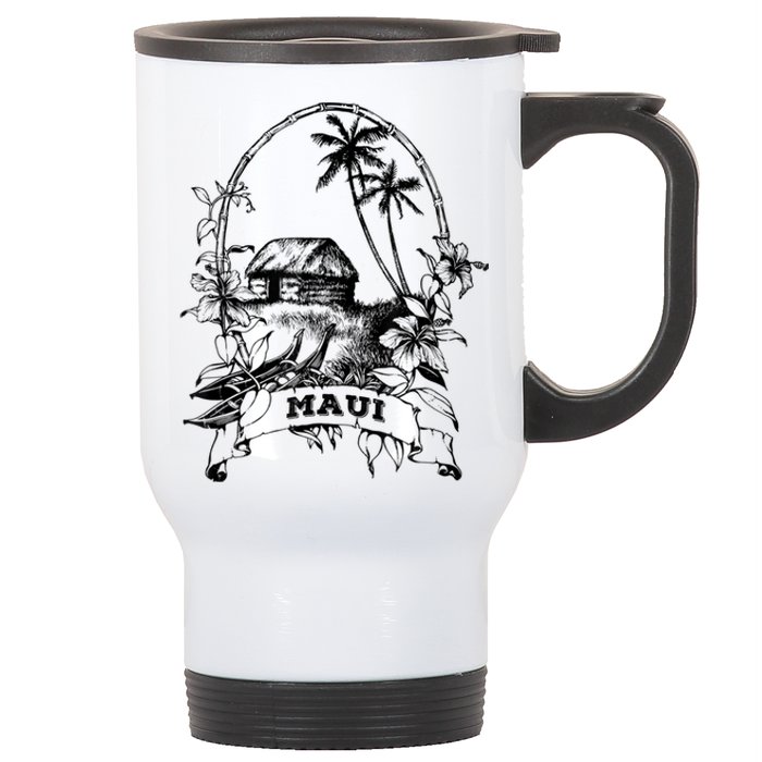 Maui Hawaii Vintage Retro Throwback Classic Vacation Stainless Steel Travel Mug