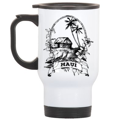 Maui Hawaii Vintage Retro Throwback Classic Vacation Stainless Steel Travel Mug